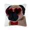 "Pugs & Kisses" Dog Puppy Mini Hooked Valentine's Day Accent Pillow 12" x 12"